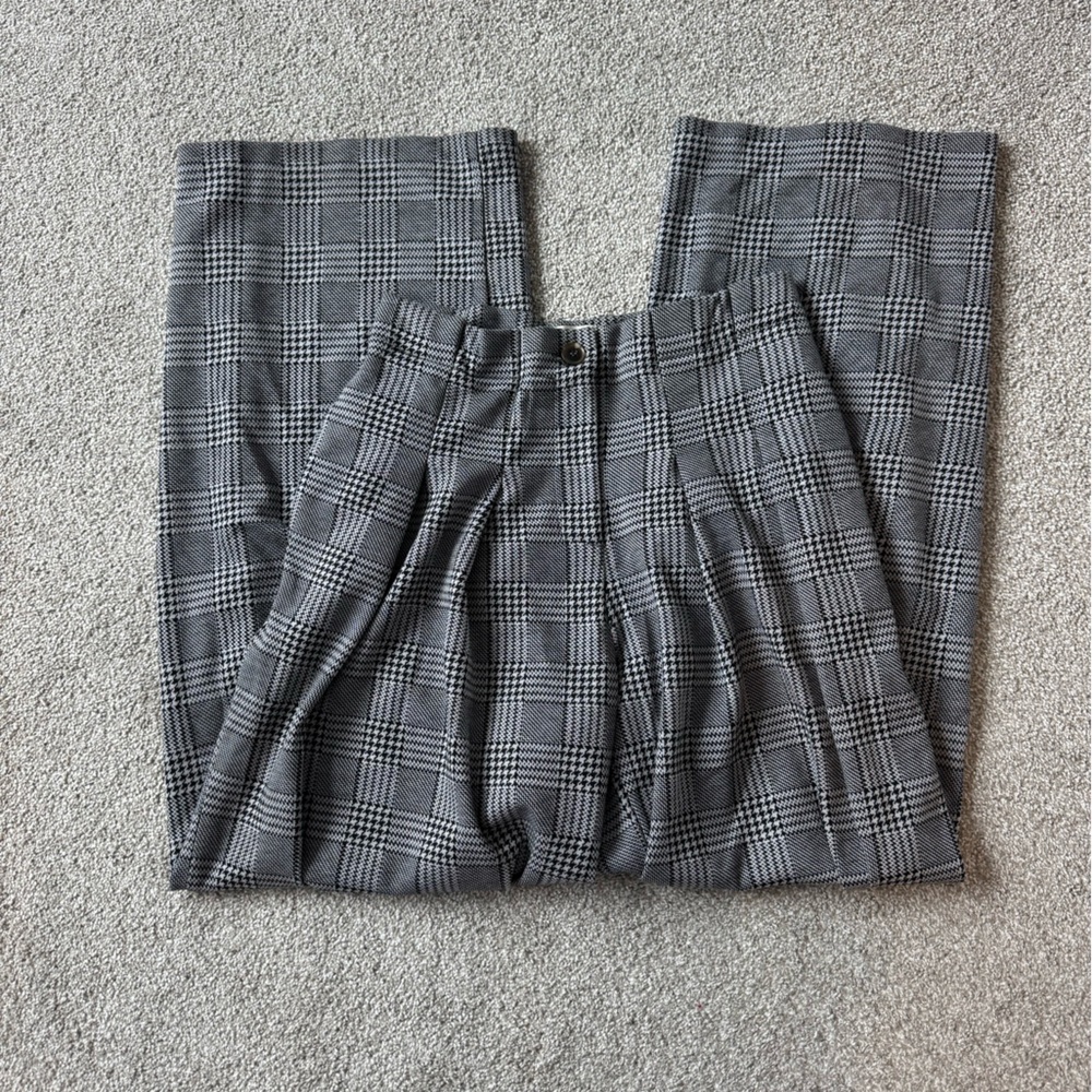 Maeve The Avery Plaid Wide-Leg Trousers by Anthropologie